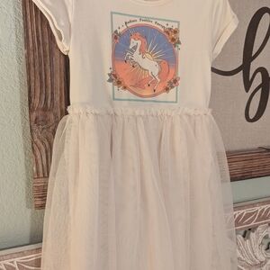 Wonder Nation Cream Dress with Unicorn Design Size 6X